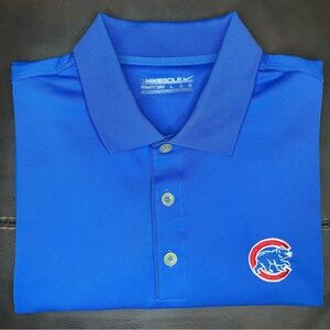 Chicago Cubs MLB Nike DriFit Blue Polo Shirt Size Large